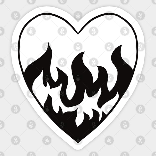 heart on fire Sticker by mandafiles